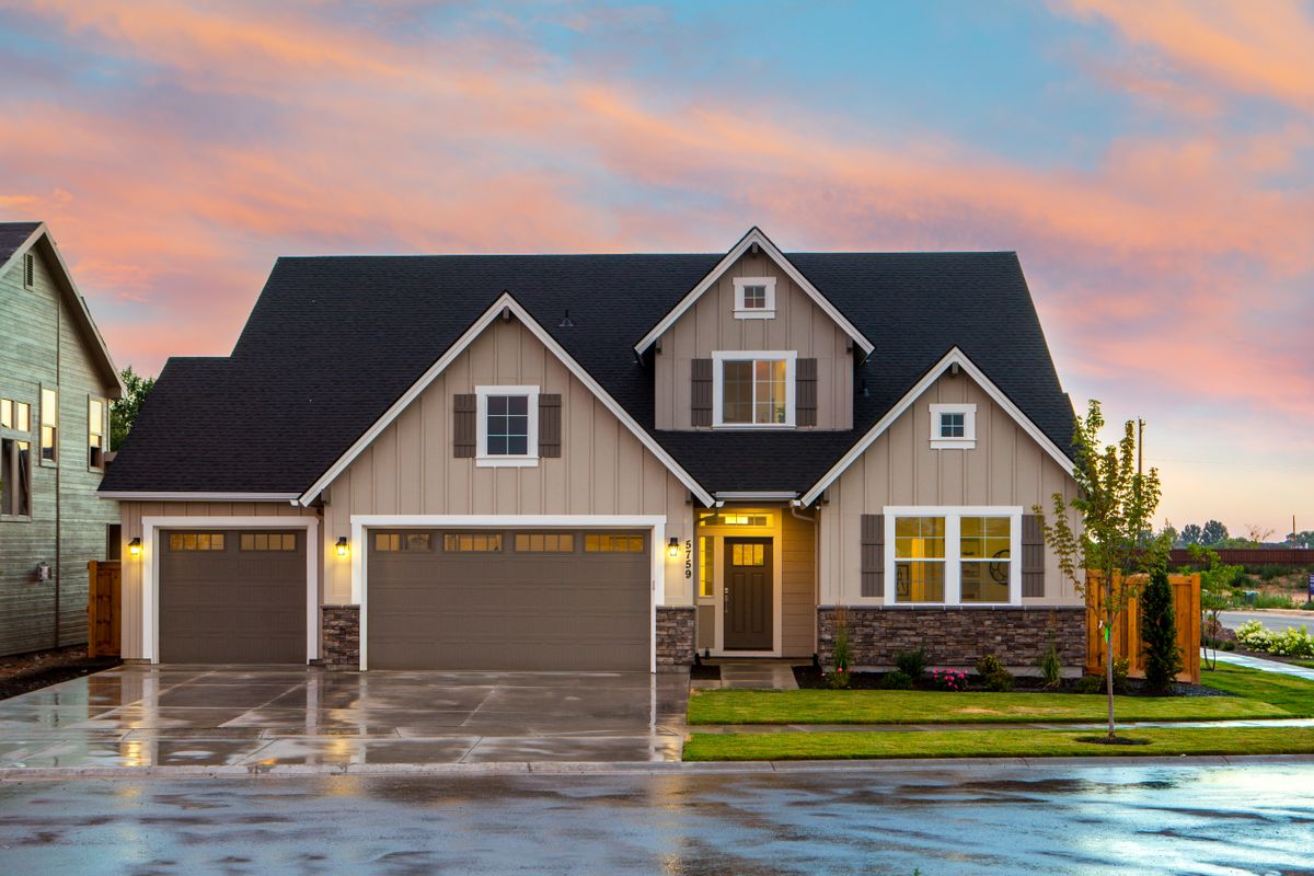 Modern home exterior with clean roofline